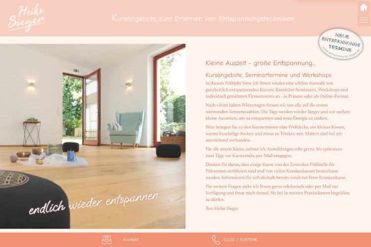 Screenshot www.entspannung-sieger.dew