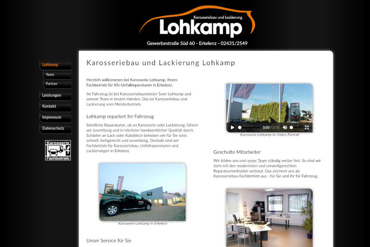 Website www.karosserie-lohkamp.de