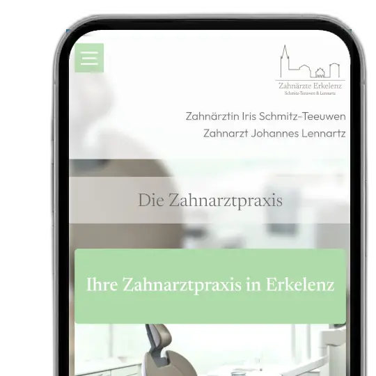 Mobile Ansicht der Website von www.zahnaerzte-erkelenz.de